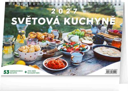 Kalendář stolní Světová kuchyně 2027, 23,1cm x 14,5cm, PGS-36944