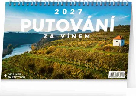 Kalendář stolní Putování za vínem 2027, 23,1cm x 14,5cm, PGS-36947
