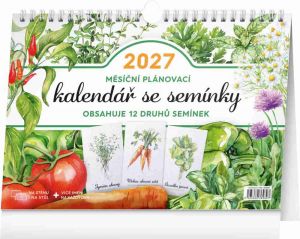 Kalendář stolní měsíční plánovací kalendář se semínky 2027, 30cm x 21cm, PGS-36989