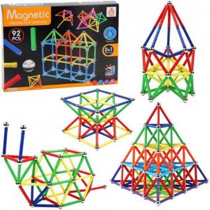 Magnetická stavebnice 92 ks – tyčinky a kuličky