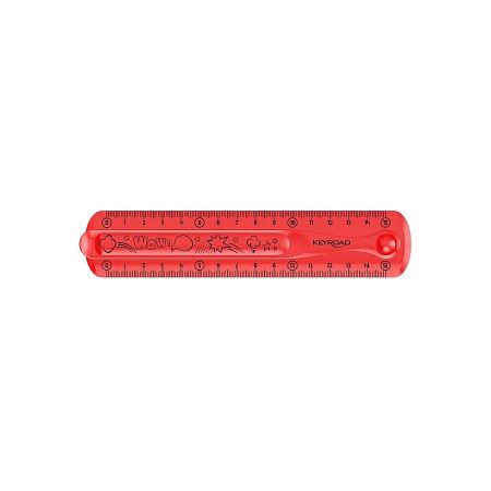 Pravítko KEYROAD Flexi, 15cm, červené