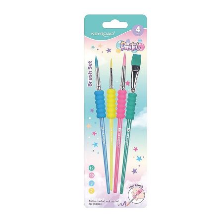 Sada štetcu KEYROAD Pastel, penový úchop, blistr