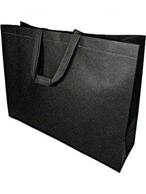Nákupní taška z netkané textilie černá 35 × 45 × 10 cm – Tormat-0002
