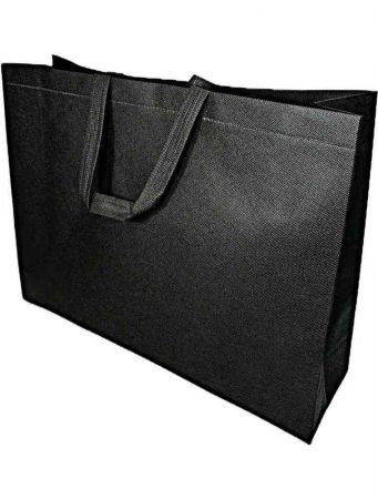 Nákupní taška z netkané textilie černá 35 × 45 × 10 cm – Tormat-0002