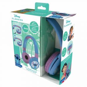 Lexibook 2v1 bluetooth skládací sluchátka Stitch s limitem hlasitosti