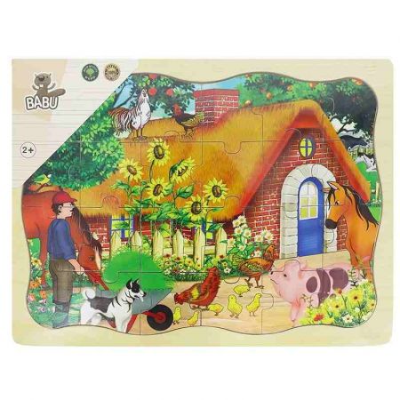 BABU - Dřevěné puzzle chaloupka - 24 dílků