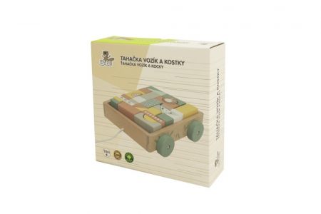 BABU - Tahací vozík s kostkami