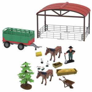 Hrací set farma s traktorem a valníkem 16 ks se světly a zvuky