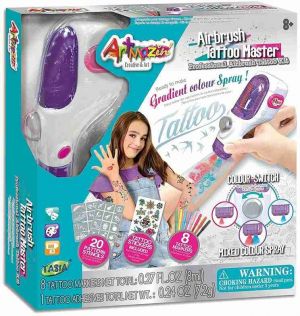 Airbrush tetovací studio s příslušenstvím 20 šablon