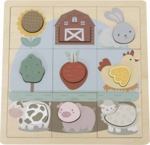 BABU - Edukativní puzzle Farma - 12 dílků
