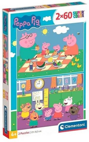 Puzzle 120 dílků Prasátko Peppa piknik 2x60