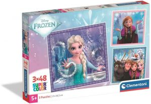 Puzzle 3x48 dílků Čtvercové Ledové království