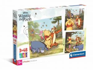 Puzzle 3x48 dílků Čtvercové Disney Medvídek Pú