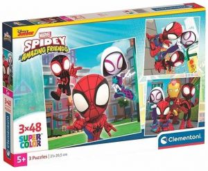 Puzzle 144 dílků Spidey a jeho úžasní přátelé 3x48