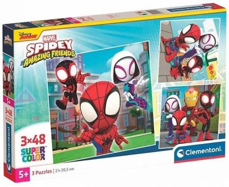 Puzzle 144 dílků Spidey a jeho úžasní přátelé 3x48