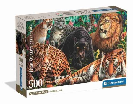 Puzzle 500 dílků Divoké kočky