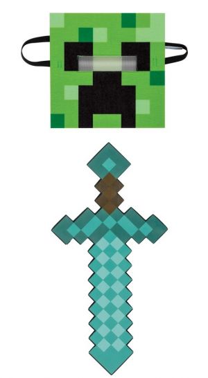 Minecraft set maska a pěnový meč Creeper