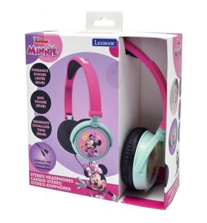 Lexibook skládací drátová sluchátka Minnie s limitem hlasitosti