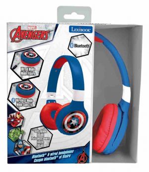 Lexibook 2v1 bluetooth skládací sluchátka Avengers s limitem hlasitosti