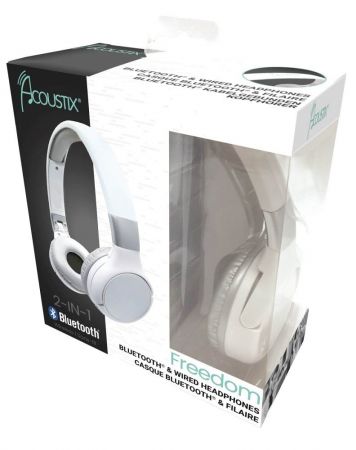 Lexibook 2v1 bluetooth skládací sluchátka bílá
