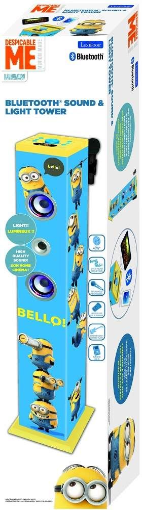 Lexibook bluetooth věžový reproduktor Mimoni s mikrofonem a světelnými efekty