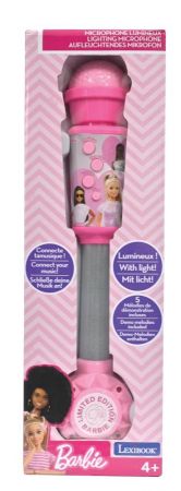 Lexibook svítící trendy mikrofon Barbie s melodiemi