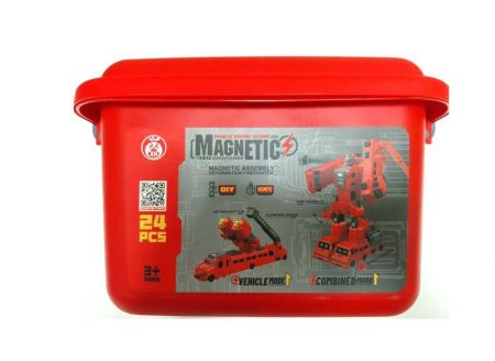 Magnetická stavebnice Magcars Hasiči, 24 dílů