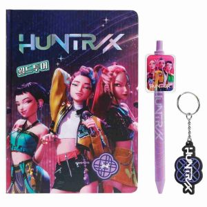 K-pop Demon Hunters dárkový set (blok, pero, klíčenka - Huntrix) DPL6