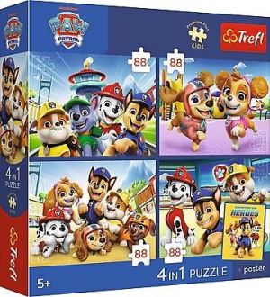 Dětské Puzzle Premium Kids Tlapková patrola 4x88 dílků
