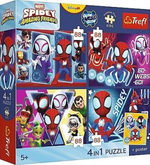 Dětské Puzzle Premium Kids Spidey 4x88 dílků