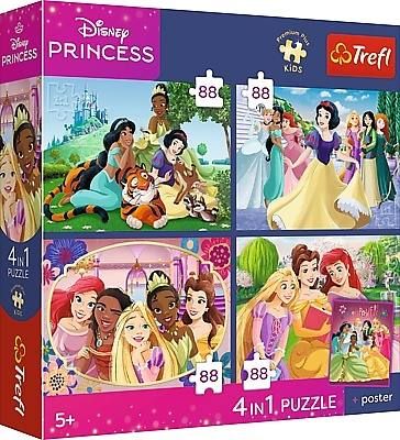Dětské Puzzle Premium Kids Disney Pricezny 4x88 dílkůPuzzle 4x88 dílků