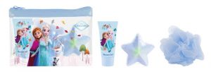 Toaletní taštička Ledové království + sprchový gel 35 ml + bomba do koupele + houba