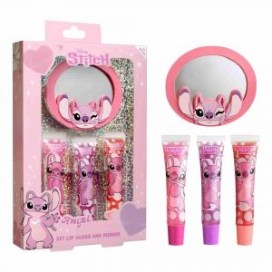 Sada lesků na rty 3 ks 7,5 ml + zrcátko Stitch Angel