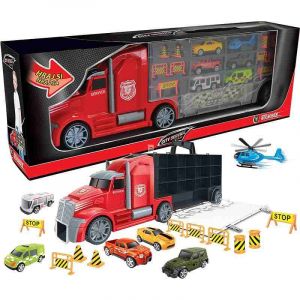 City Service Car - 1:16 Tahač s auty a vrtulníkem 55 cm