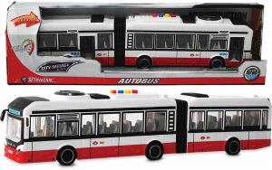 City Service Car - 1:16 Kloubový autobus - červený na setrvačník se zvuky