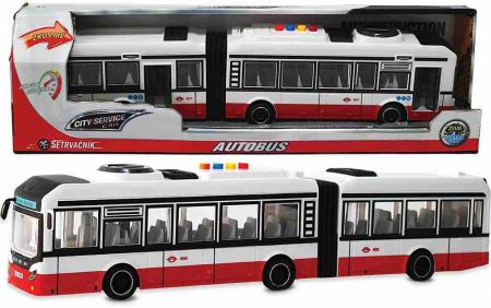 City Service Car - 1:16 Kloubový autobus - červený na setrvačník se zvuky