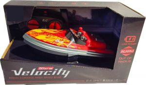 R/C Rychlostní Člun Velocity 1:16 2.4 GHz - Červený Plamen