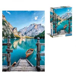 Puzzle 500 dílků Braies lake Compact