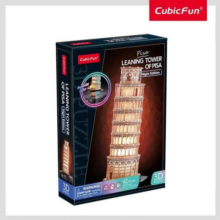 Puzzle 3D s LED Noční edice: Šikmá věž v Pise 42 dílků