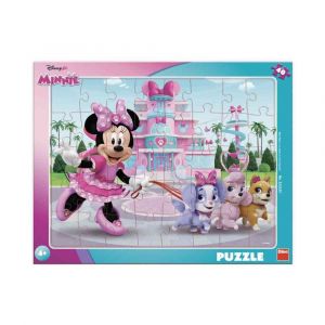 Puzzle Minnie s pejsky 40 dílků deskové