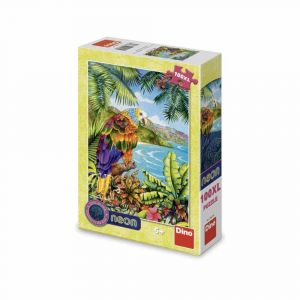 Puzzle Papoušek v džungli 100 dílků XL neon