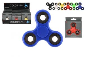 Fidget Spinner kov/plast 6 barev v krabičce 9x11cm