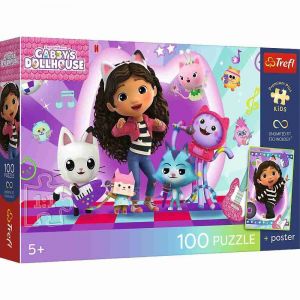 Puzzle Premium Plus Kids - Gabby Dollhouse 41x27,5cm + plakát 100 dílků v krabici 29x19x4c