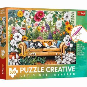 Puzzle Creative Kočičí oranžerie 500 dílků 48x34cm v krabici 34x26x4,5cm