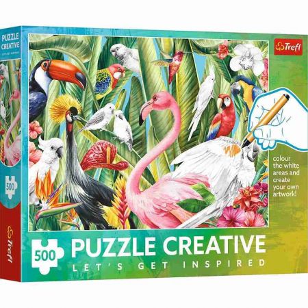 Puzzle Creative Ptáci z ráje 500 dílků 48x34cm v krabici 34x26x4,5cm