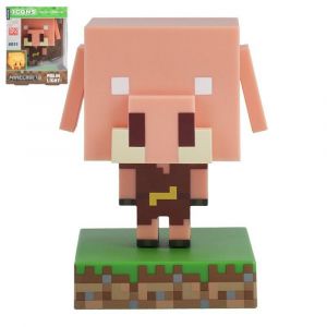 Lampička prasátko Piglin Minecraft na baterie v krabičce 10,5x14x9cm