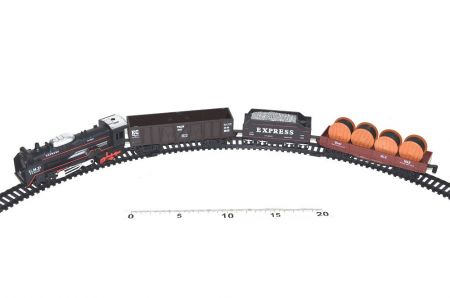 Vlakový set se světelnými efekty 122x68 cm