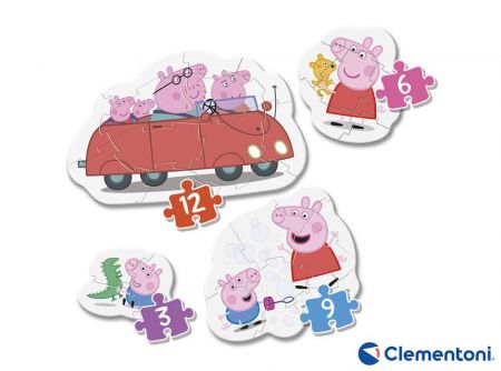 Clementoni - Moje první puzzle Prasátko Peppa 4v1 (3,6,9,12 dílků)