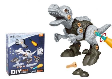 Dinosaurus s kostrou šroubovací šedý