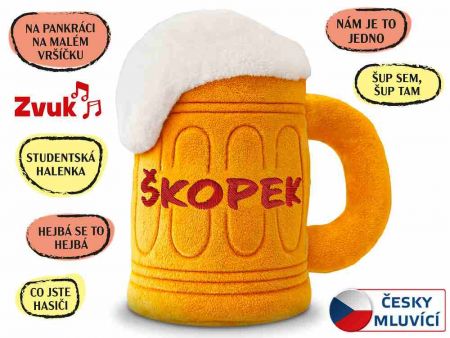 Škopek hrající plyšový 20cm